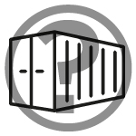 Shipping container icon with contents unknown due to the goods being misclassified