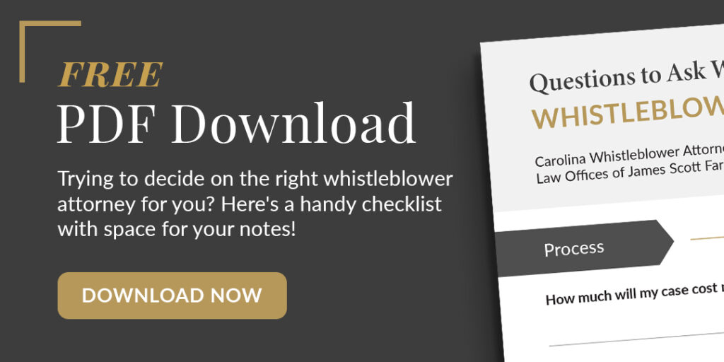 Trying to decide on the right whistleblower attorney for you? Here's a handy checklist with space for your notes! Download now.