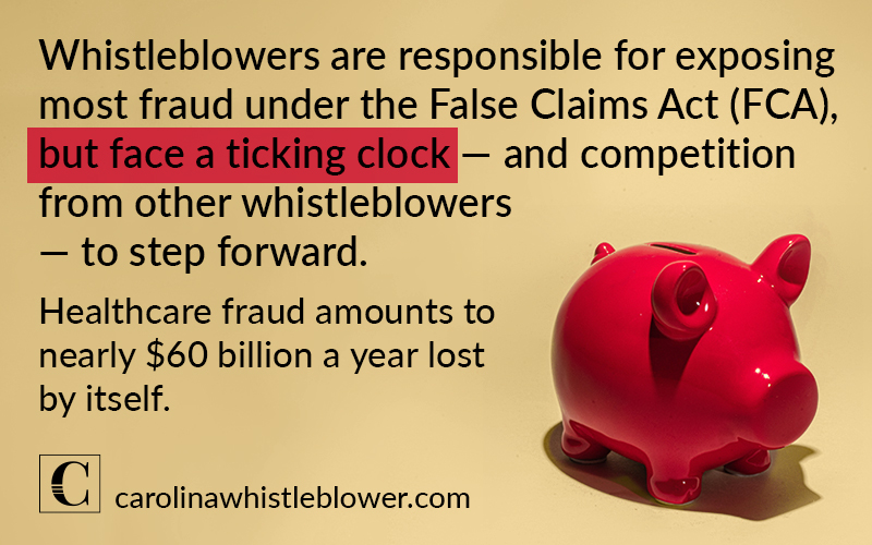 Whistleblowers are responsible for exposing most fraud under the FCA but face a ticking clock to step forward.
